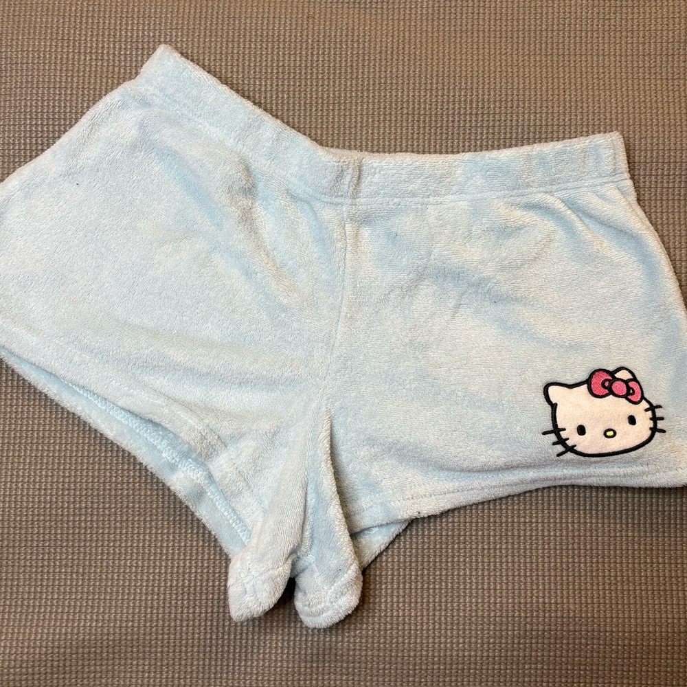 Hello kitty blue cotton payjama shorts sleepwear for women soft plush - Picture 5 of 6
